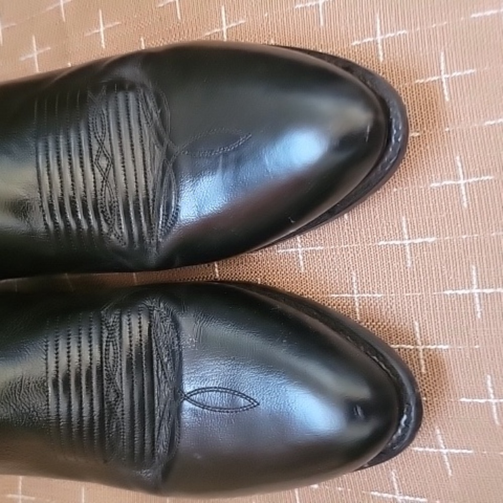 Dan Post Black Western Cowboy Boots with Decorative Stitching - Picture 8 of 11